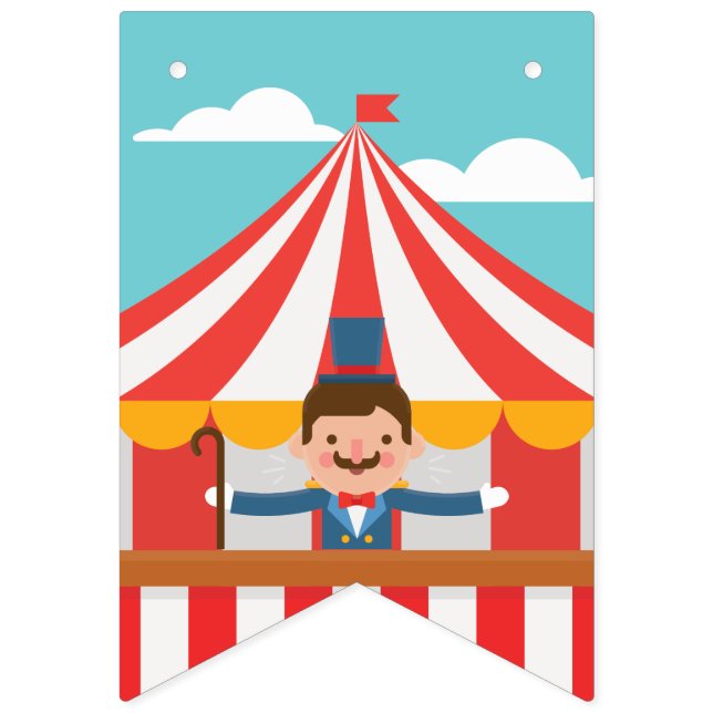 Circus Ringmaster. Circus kommt in die Stadt! Wimpelkette (Erste Fahne)