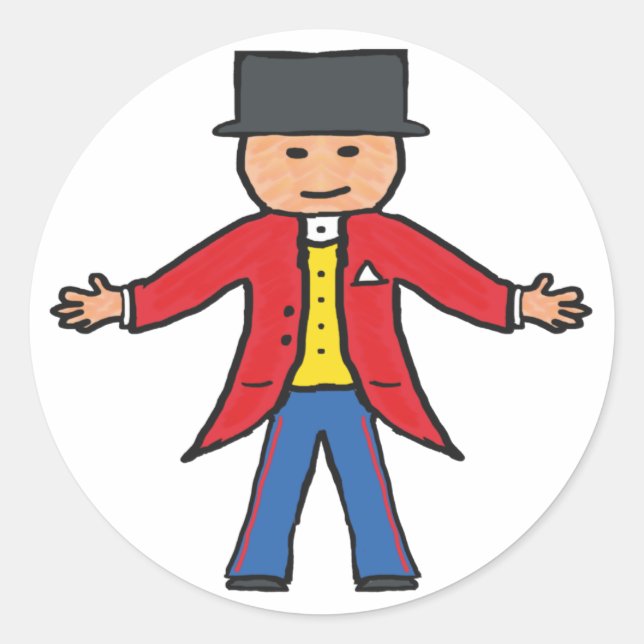 Circus Ringmaster Runder Aufkleber (Vorderseite)