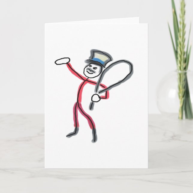 Circus Ringmaster Stickman Karte (Vorderseite)
