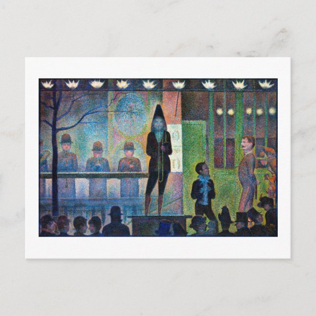 Circus Sideshow, Seurat Postkarte (Vorderseite)