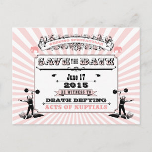 Circus Steampunk Wedding Spektakulär Save the Date Ankündigungspostkarte