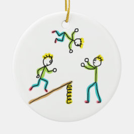 Circus Stickmen Acrobats Keramik Ornament