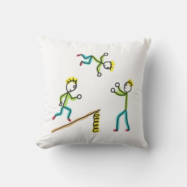 Circus Stickmen Acrobats Kissen (Vorderseite)