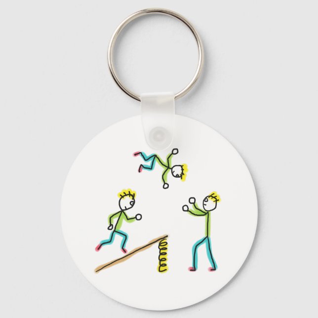 Circus Stickmen Acrobats Schlüsselanhänger (Vorderseite)