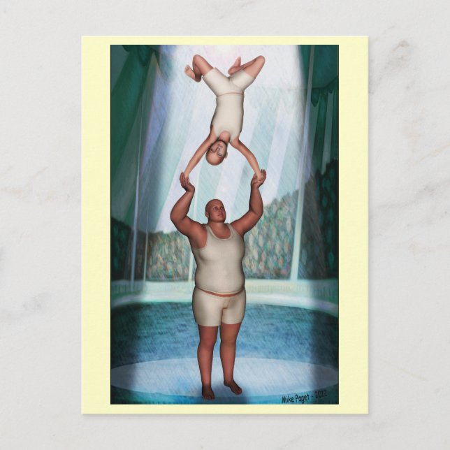 Circus Strongman Postkarte (Vorderseite)
