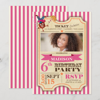 Circus Ticket | Birthday Girl | Party Einladung