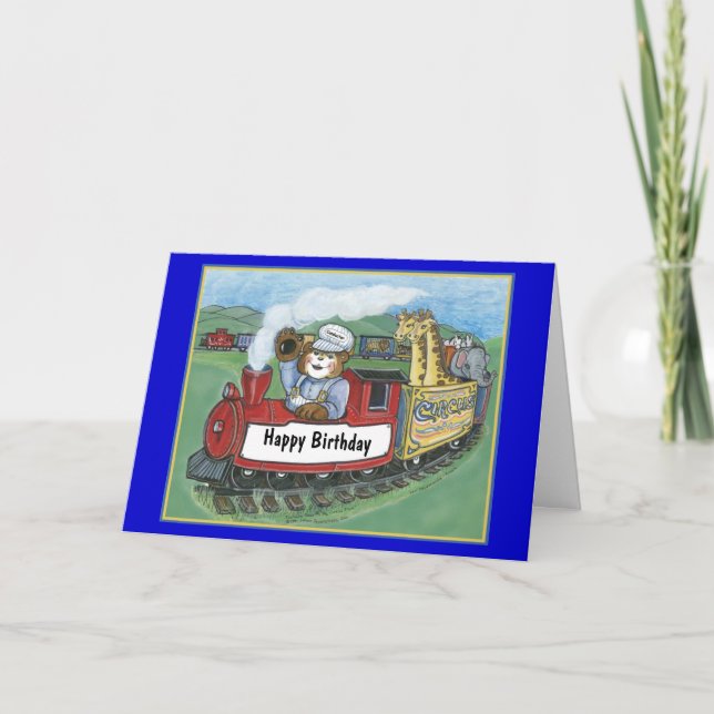 Circus Train Birthday Card Karte (Vorderseite)