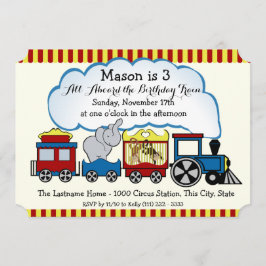 Circus Train Kindergeburtstag Einladung