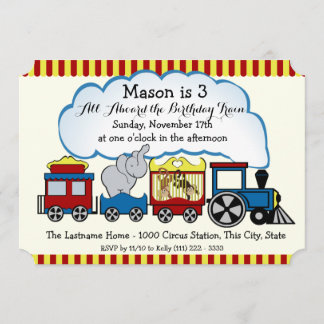 Circus Train Kindergeburtstag Einladung