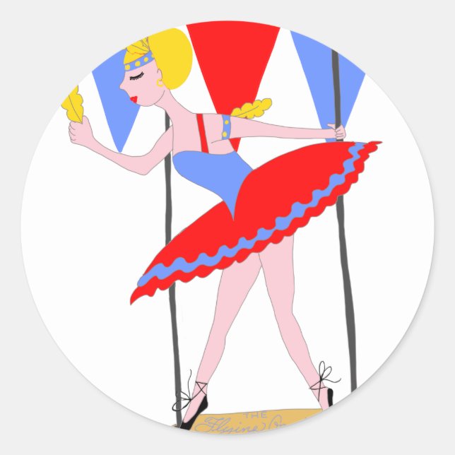 Circus Trapeze Artist Circus Party Runder Aufkleber (Vorderseite)