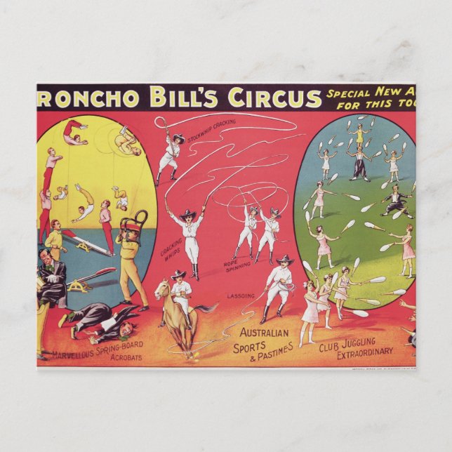 Circus von Broncho Bill, Birmingham c.1890-1910 Postkarte (Vorderseite)