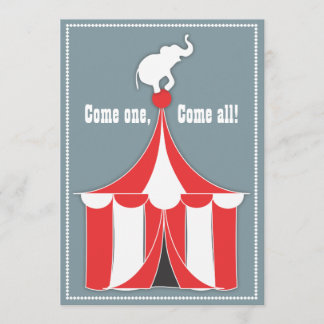Circus Zent & Elephant Kindergeburtstag Party Einladung
