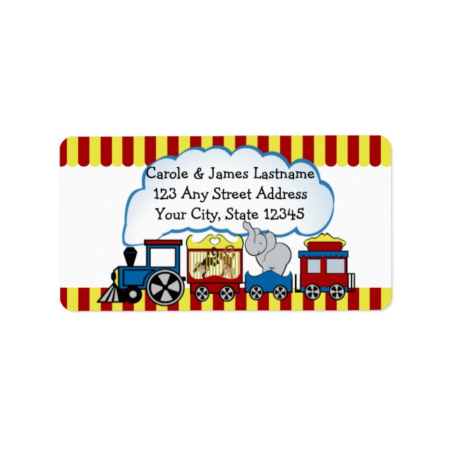 Circus-Zugadresse Adressaufkleber (Vorne)