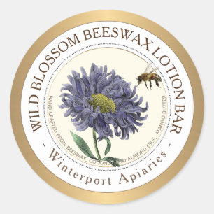 Cire d'abeille Étiquette Lip Balm bee fleur d'abei