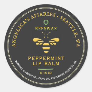 Cire d'abeille Peppermenthe Étiquette de baume à l