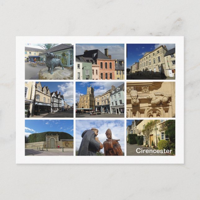 Cirencester Postkarte (Vorderseite)