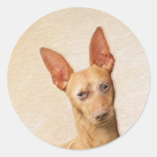 Cirneco dell’Etna Malerei - Niedliche Original Hun Runder Aufkleber