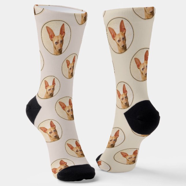 Cirneco dell’Etna Malerei Niedliche Original Hunde Socken (Gewinkelt)