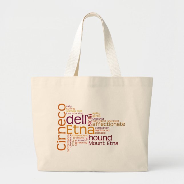 Cirneco enges Tal Ätna Jumbo Stoffbeutel (Vorne)