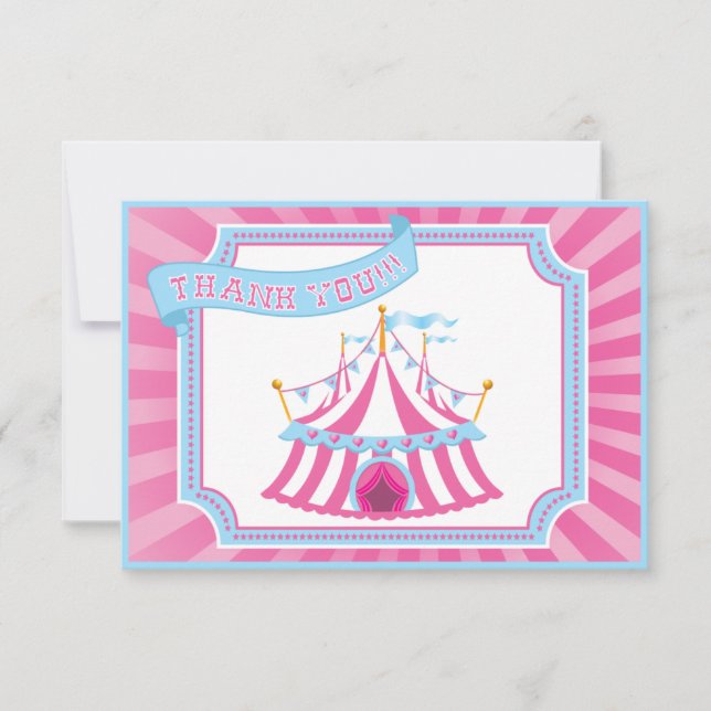 Cirque ou carnaval - cartes de Merci (Devant)