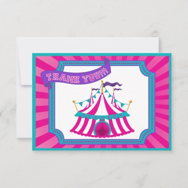 Cirque ou partie de carnaval - cartes de Merci (Devant)