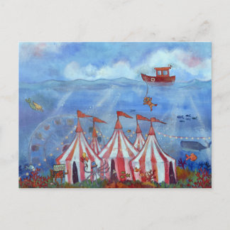 Cirque sous-marin fantaisiste sur carte postale