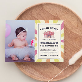 Cirque vintage Photo Anniversaire Fête Invitation