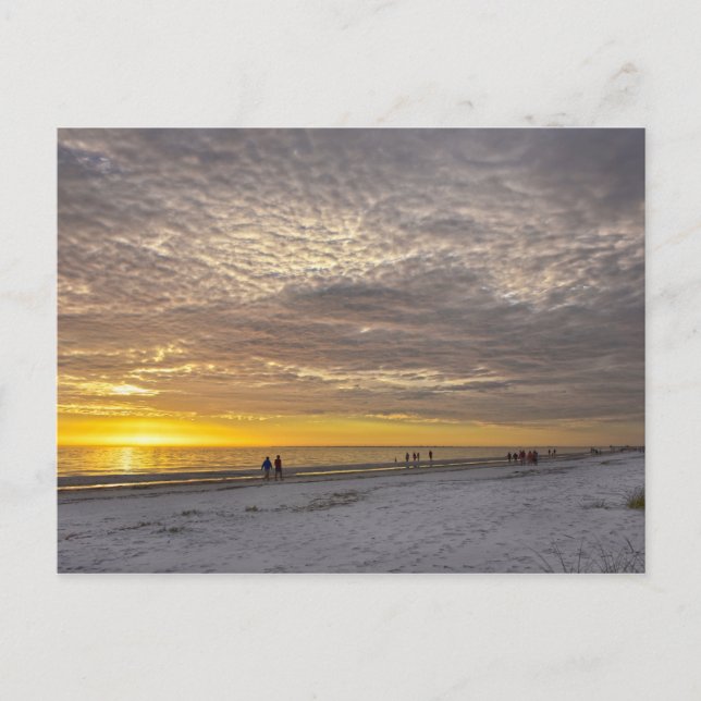 Cirrocumulus Wolken bei Fort Myers Beach Sunset, F Postkarte (Vorderseite)
