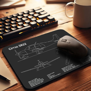 Cirrus SR22 - Flugzeugkonzept Zeichnend Pläne PD Mousepad