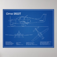 Cirrus SR22T - Flugzeugkonzept Zeichnend Pläne AD