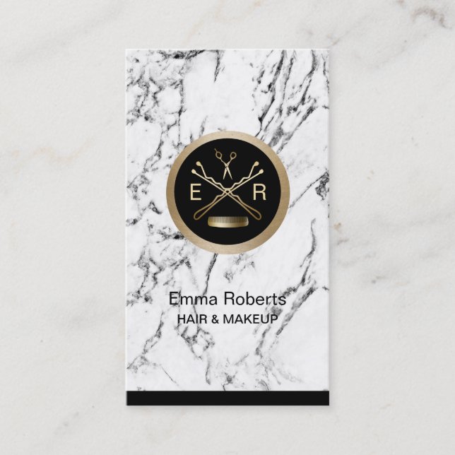 Ciseaux d'or de coiffeur et rendez-vous de peigne (Devant)