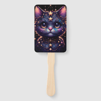 Cismic kitty and fiery drgain hand fan fächer