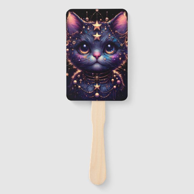 Cismic kitty and fiery drgain hand fan fächer (Vorderseite)