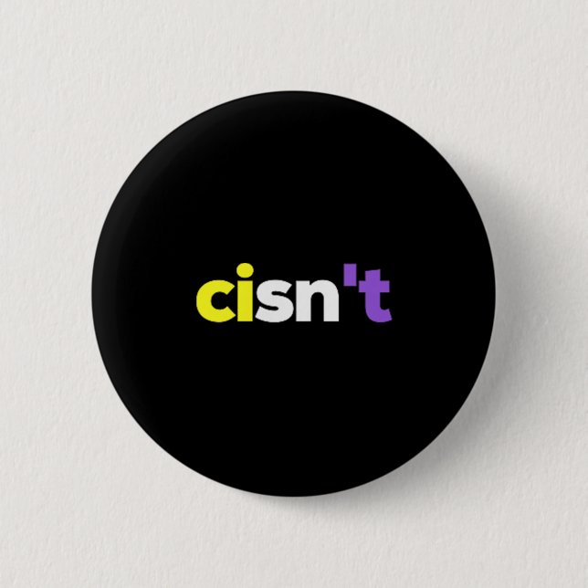 Cisnt Non-Binary Lgbtq Pride, Enby Present _ Nonbi Button (Vorderseite)