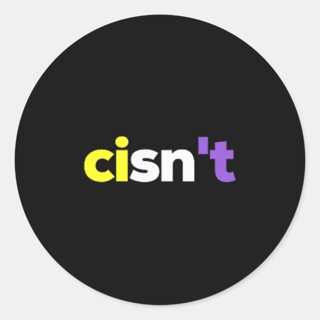 Cisnt Non-Binary Lgbtq Pride, Enby Present _ Nonbi Runder Aufkleber (Vorderseite)