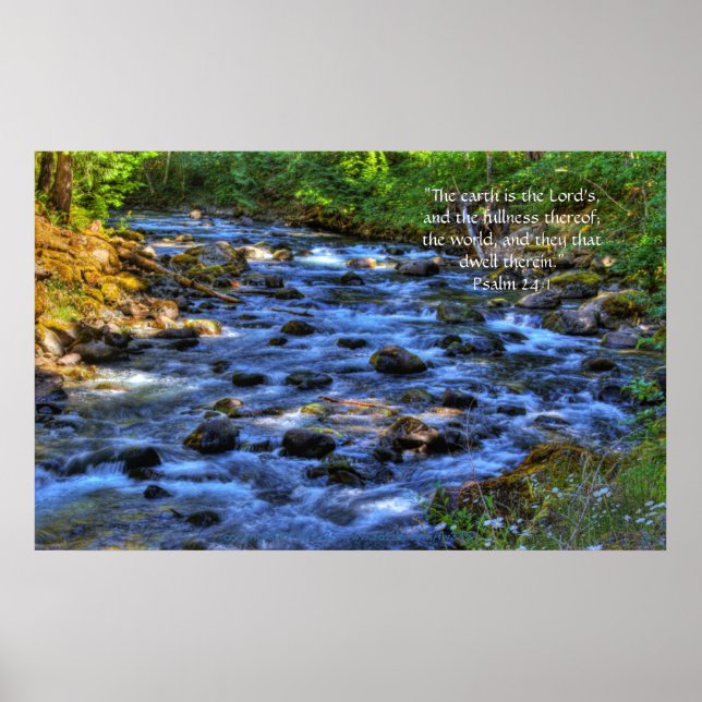 Cispus River HDR, Print w/Scripture Verse Poster (Vorne)
