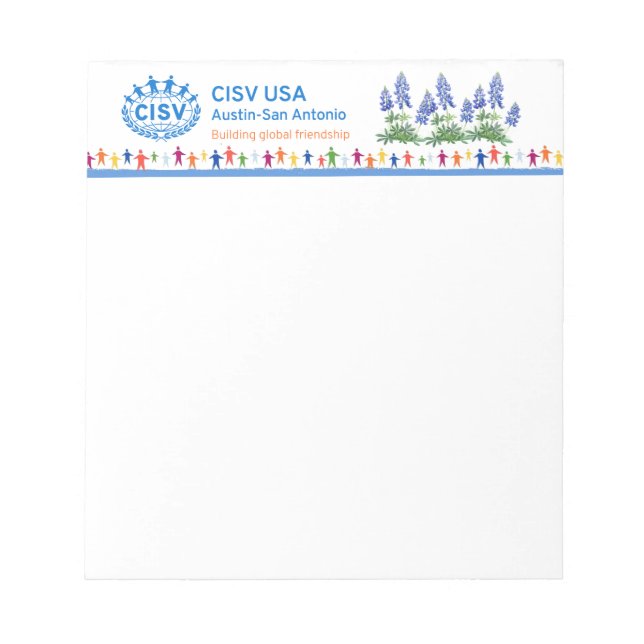 CISV Austin Bluebonnet Notepad Notizblock (Vorderseite)