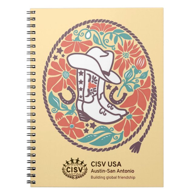 CISV Austin Cowboy Hat and Boost Notebook Notizblock (Vorderseite)