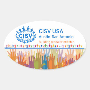 CISV-Austin-Logo-Bumper/Computer (Set 4) Ovaler Aufkleber