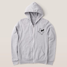 CISV Austin Men Zipper Hoodie mit ATX Bat Motif