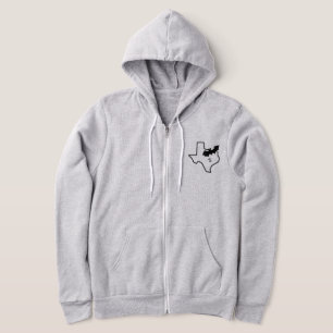 CISV Austin Men Zipper Hoodie mit ATX Bat Motif