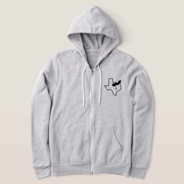 CISV Austin Men Zipper Hoodie mit ATX Bat Motif (Ablage )