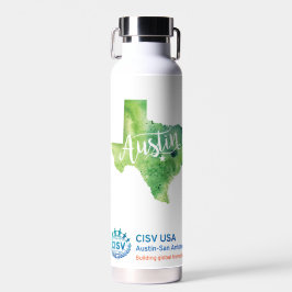 CISV Austin Texas Motif Thor Kupfer isoliert Trinkflasche