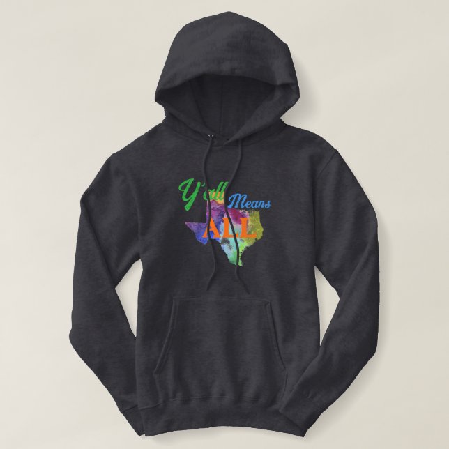 CISV Austin "Y'all Means All" Frauen Hoodie (Design vorne)