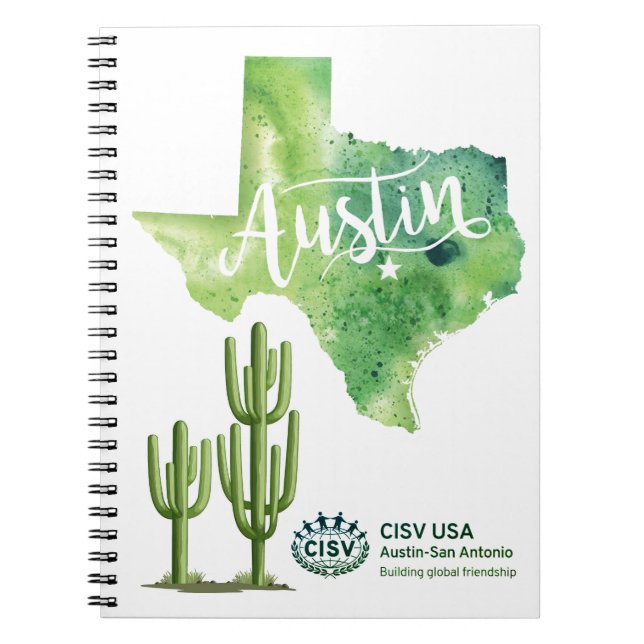 CISV Grüne Austin Umwelt und Nachhaltigkeit Notizblock (Vorderseite)