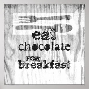 citation affiche de cuisine manger du chocolat pou