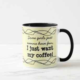 Citation amusante Mug de café jaune féminin
