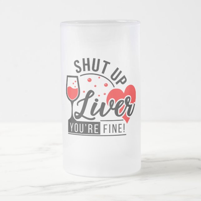 Citation Au Foie Fermée Verre Frosted Beer Mug (Centre)