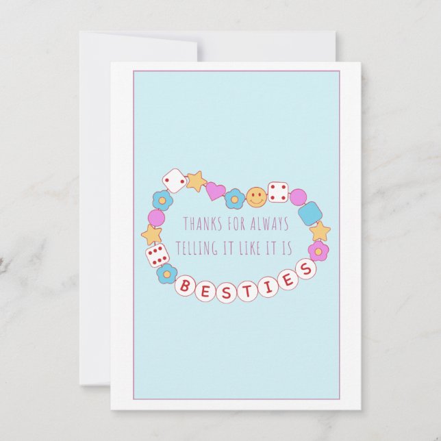 Citation Bestie Cute Pastel Carte Galentine esthét (Devant)