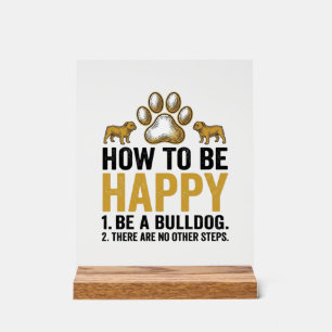 Citation Bulldog heureux Gravure vintage Amoureux